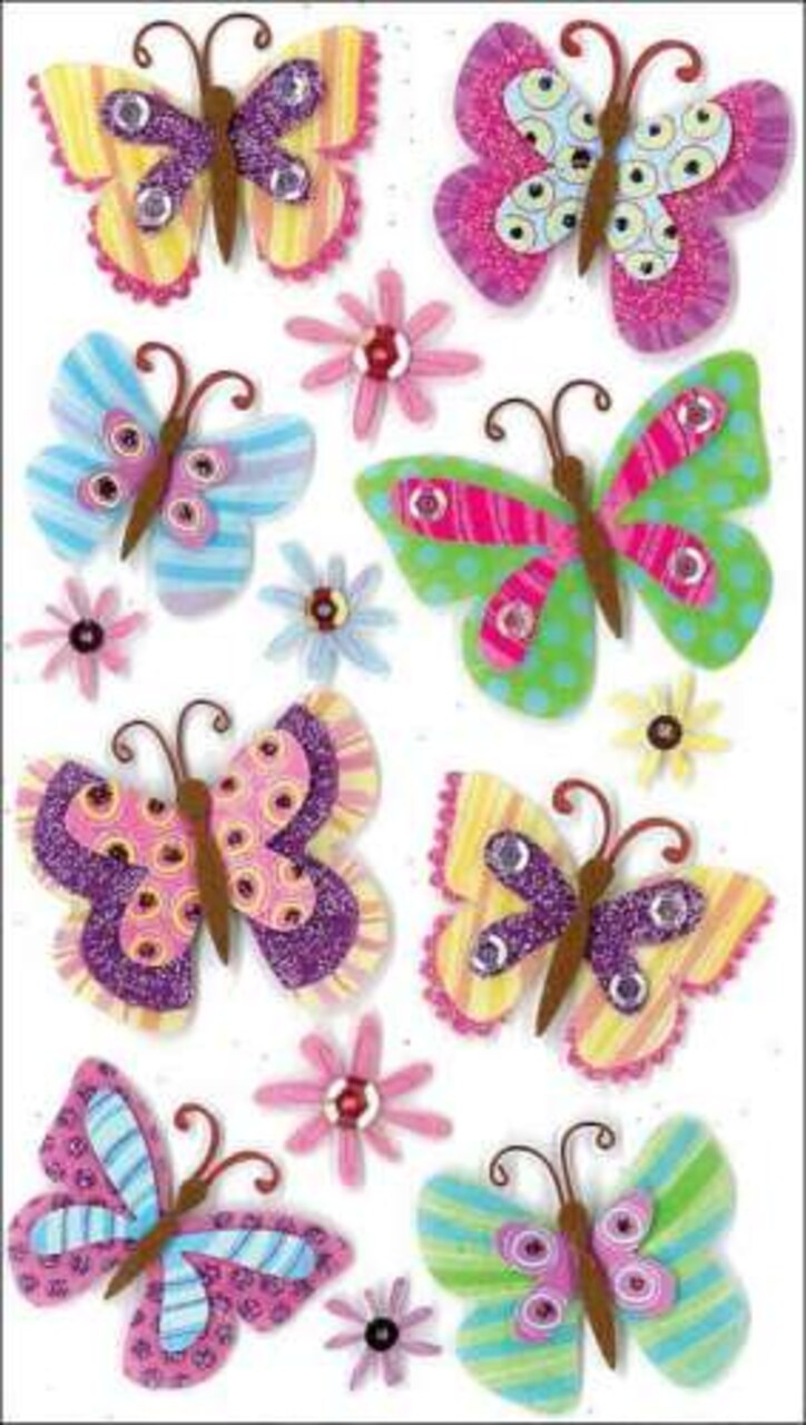 Jolee's Boutique Paisley Butterflies Repeats Dimensional Stickers